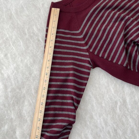 NWT 89th & Madison Womens Burgundy Red 3/4 Sleeve Striped Pullover Sweater Sz 1X - Picture 7 of 8